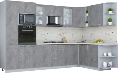 Кухонный гарнитур Интерлиния Мила Пластик 1.88x3.2 PR