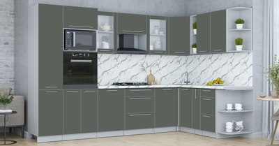 Кухонный гарнитур Интерлиния Мила Пластик 1.88x3.2 PR