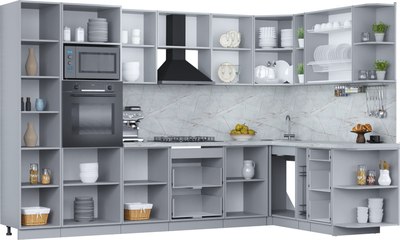 Кухонный гарнитур Интерлиния Мила Пластик 1.88x3.2 PR