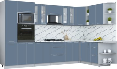 Кухонный гарнитур Интерлиния Мила Пластик 1.88x3.4 PR - фото