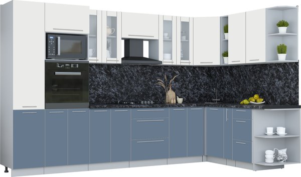 Кухонный гарнитур Интерлиния Мила Пластик 1.88x3.4 (PR) - фото