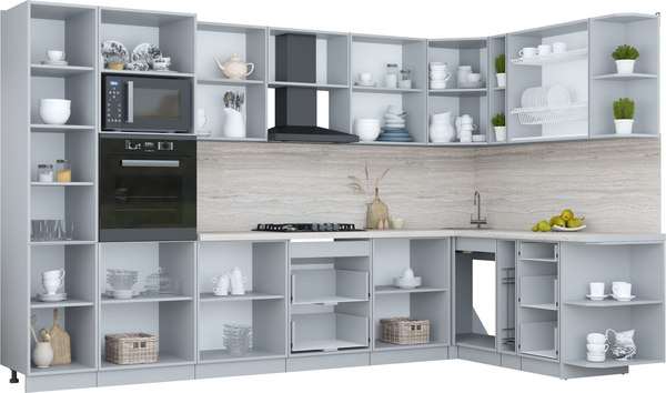 Кухонный гарнитур Интерлиния Мила Пластик 1.88x3.4 (PR)