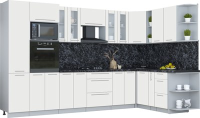 Кухонный гарнитур Интерлиния Мила Пластик 1.88x3.4 PR - фото