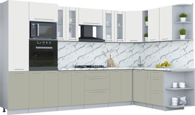 Кухонный гарнитур Интерлиния Мила Пластик 1.88x3.4 PR - фото