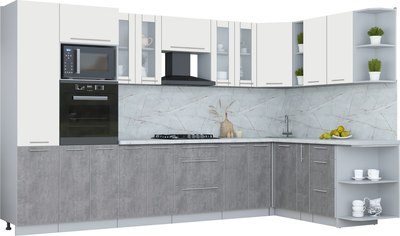 Кухонный гарнитур Интерлиния Мила Пластик 1.88x3.4 PR - фото