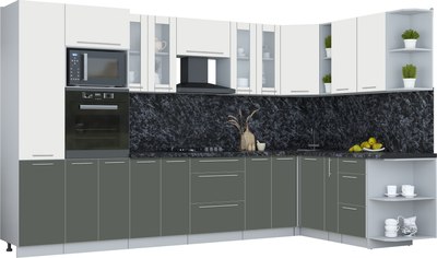 Кухонный гарнитур Интерлиния Мила Пластик 1.88x3.4 PR