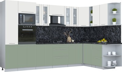 Кухонный гарнитур Интерлиния Мила Пластик 1.88x3.4 PR - фото