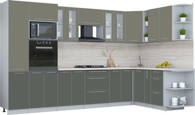 Кухонный гарнитур Интерлиния Мила Пластик 1.88x3.4 PR - фото