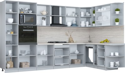 Кухонный гарнитур Интерлиния Мила Пластик 1.88x3.4 PR