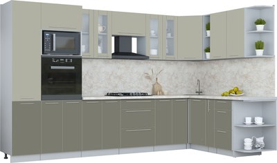 Кухонный гарнитур Интерлиния Мила Пластик 1.88x3.4 PR - фото