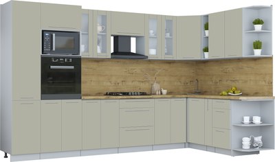 Кухонный гарнитур Интерлиния Мила Пластик 1.88x3.4 PR - фото