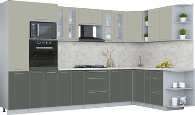 Кухонный гарнитур Интерлиния Мила Пластик 1.88x3.4 PR - фото