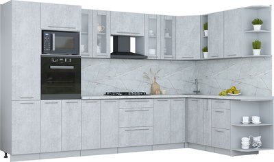 Кухонный гарнитур Интерлиния Мила Пластик 1.88x3.4 PR - фото