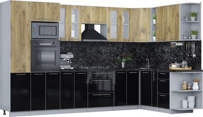 Кухонный гарнитур Интерлиния Мила Пластик 1.88x3.4 PR - фото