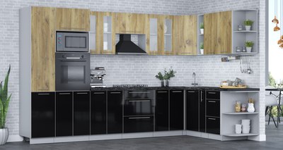 Кухонный гарнитур Интерлиния Мила Пластик 1.88x3.4 PR