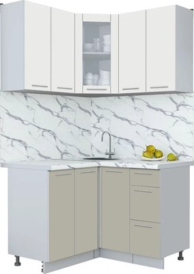 Кухонный гарнитур Интерлиния Мила Пластик 1.2x1.2 - фото