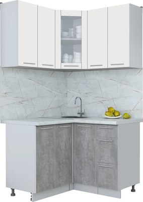 Кухонный гарнитур Интерлиния Мила Пластик 1.2x1.2 - фото