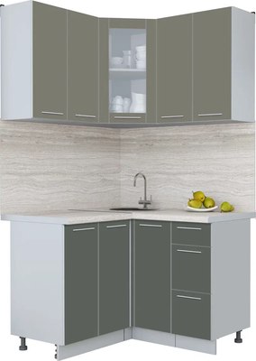 Кухонный гарнитур Интерлиния Мила Пластик 1.2x1.2 - фото