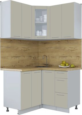 Кухонный гарнитур Интерлиния Мила Пластик 1.2x1.2 - фото