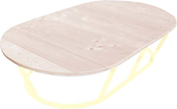 Стол садовый M-Group Мамасан овальный / 19050500 (бежевый без ротанга) - фото