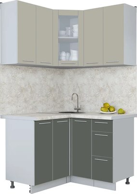 Кухонный гарнитур Интерлиния Мила Пластик 1.2x1.2 - фото