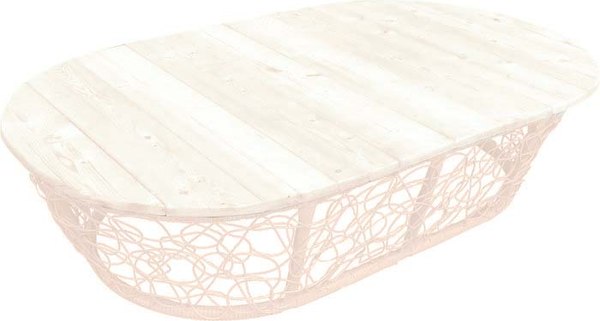 Стол садовый M-Group Мамасан овальный / 19060500 (бежевый с ротангом) - фото