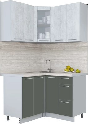 Кухонный гарнитур Интерлиния Мила Пластик 1.2x1.2 - фото