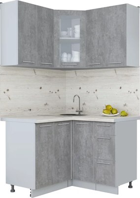 Кухонный гарнитур Интерлиния Мила Пластик 1.2x1.2 - фото
