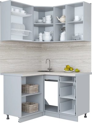 Кухонный гарнитур Интерлиния Мила Пластик 1.2x1.3