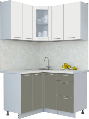 Кухонный гарнитур Интерлиния Мила Пластик 1.2x1.3 - фото