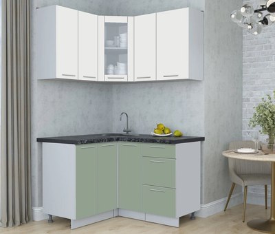 Кухонный гарнитур Интерлиния Мила Пластик 1.2x1.3