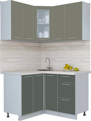 Кухонный гарнитур Интерлиния Мила Пластик 1.2x1.3 - фото