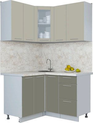 Кухонный гарнитур Интерлиния Мила Пластик 1.2x1.3 - фото