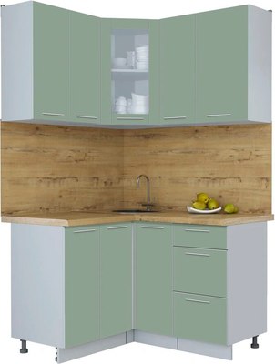 Кухонный гарнитур Интерлиния Мила Пластик 1.2x1.3 - фото