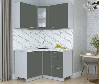 Кухонный гарнитур Интерлиния Мила Пластик 1.2x1.3