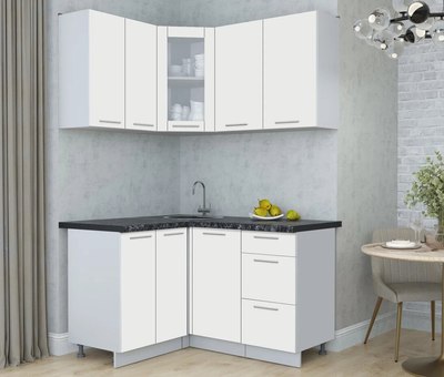 Кухонный гарнитур Интерлиния Мила Пластик 1.2x1.4