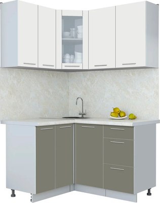 Кухонный гарнитур Интерлиния Мила Пластик 1.2x1.4 - фото
