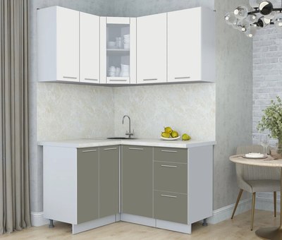 Кухонный гарнитур Интерлиния Мила Пластик 1.2x1.4