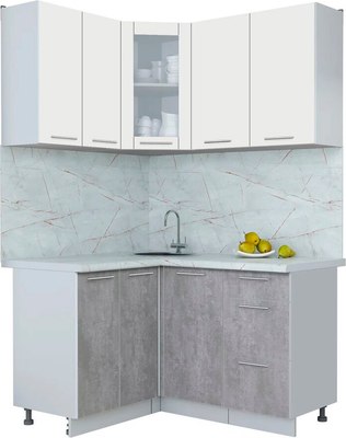 Кухонный гарнитур Интерлиния Мила Пластик 1.2x1.4 - фото