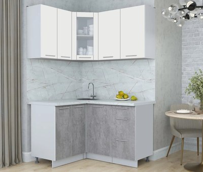 Кухонный гарнитур Интерлиния Мила Пластик 1.2x1.4