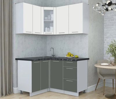 Кухонный гарнитур Интерлиния Мила Пластик 1.2x1.4