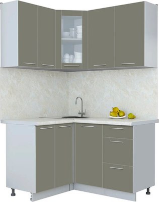 Кухонный гарнитур Интерлиния Мила Пластик 1.2x1.4 - фото