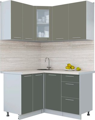 Кухонный гарнитур Интерлиния Мила Пластик 1.2x1.4 - фото