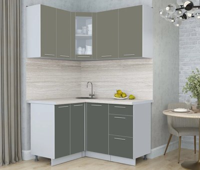 Кухонный гарнитур Интерлиния Мила Пластик 1.2x1.4