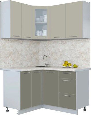 Кухонный гарнитур Интерлиния Мила Пластик 1.2x1.4 - фото