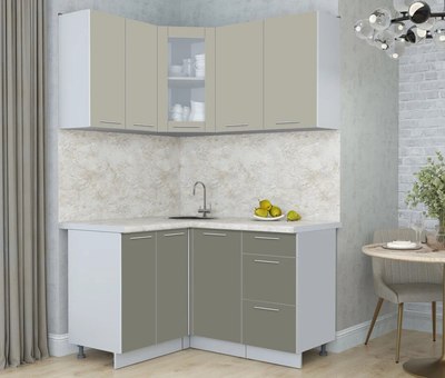 Кухонный гарнитур Интерлиния Мила Пластик 1.2x1.4