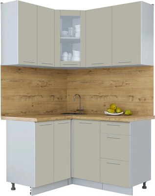 Кухонный гарнитур Интерлиния Мила Пластик 1.2x1.4 - фото