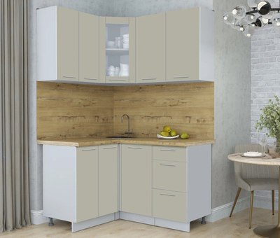 Кухонный гарнитур Интерлиния Мила Пластик 1.2x1.4