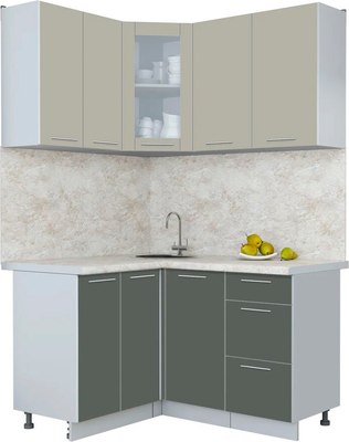 Кухонный гарнитур Интерлиния Мила Пластик 1.2x1.4 - фото