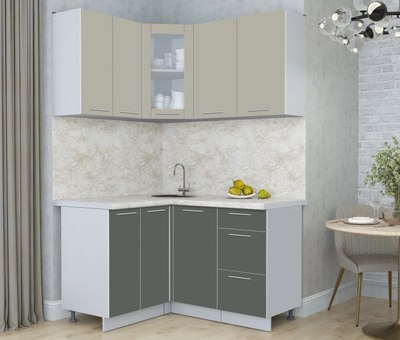 Кухонный гарнитур Интерлиния Мила Пластик 1.2x1.4